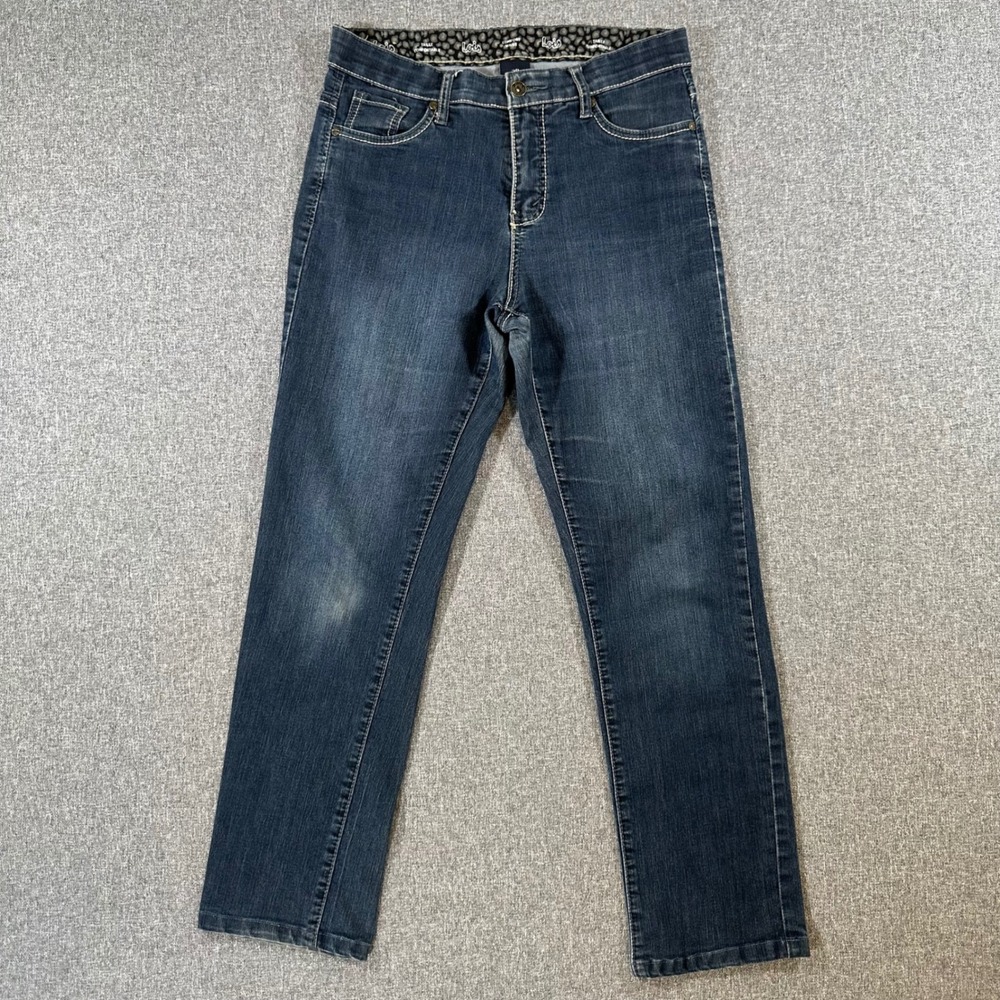 Lois Jeans Womens 30 Dark Wash Denim Straight Leg Comfort Waist Blue Pants